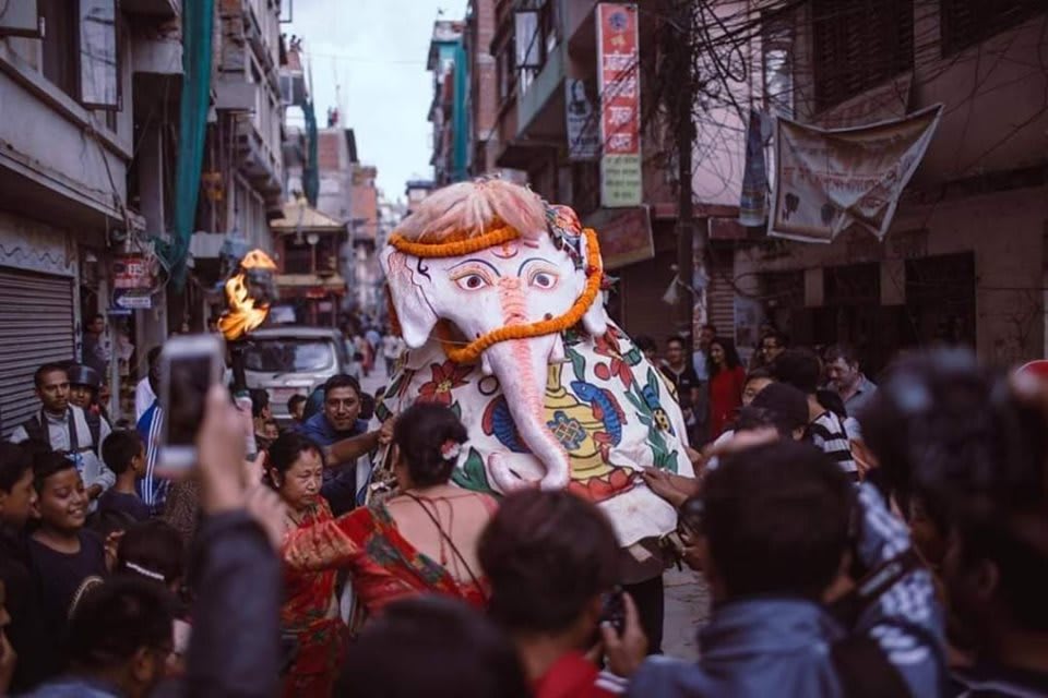 Indra Jatra Festival in Kathmandu Valley, Nepal