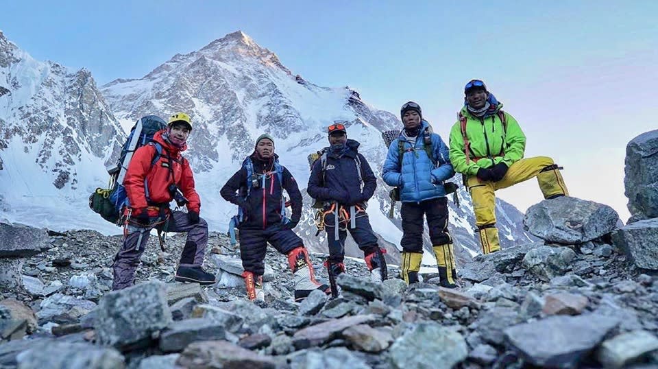 Nirmal Purja, Nims Dai with his team into the Himalayas.